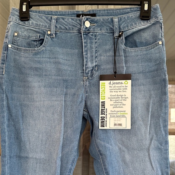 D.Jeans High Waist Skinny Blue Jeans - Picture 2 of 8